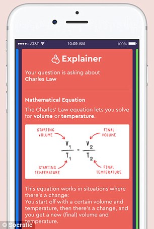 Socratic doesn’t just work with math. The tutor app can also help with questions in science, history, English, economics.