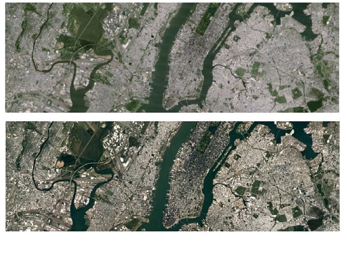 Изображения со спутника Landsat 7 и Landsat 8