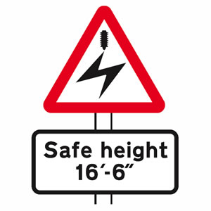 Overhead electric cable sign