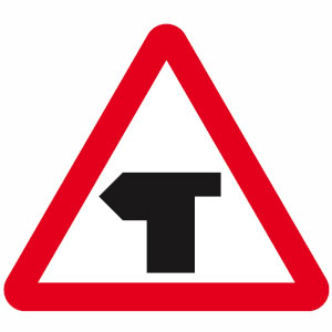 T-junction with priority over vehicles from the right sign