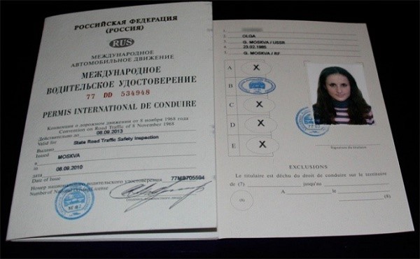 Как выглядят международные водительские права в России